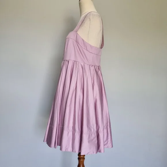 Aje Frequency Lilac Purple Cotton Pleated Babydoll Mini Dress Size 14 - Picture 3 of 10